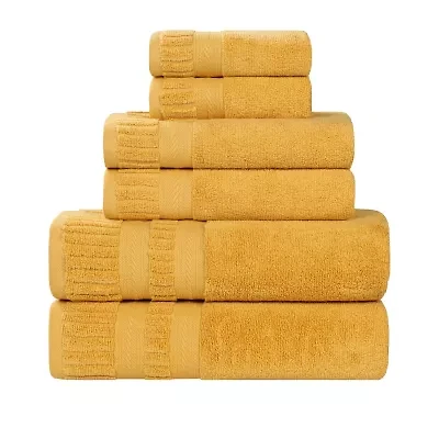 SUPERIOR® Venice Collection | 100% Cotton 6-pc. Quick Dry Solid Bath Towel Set