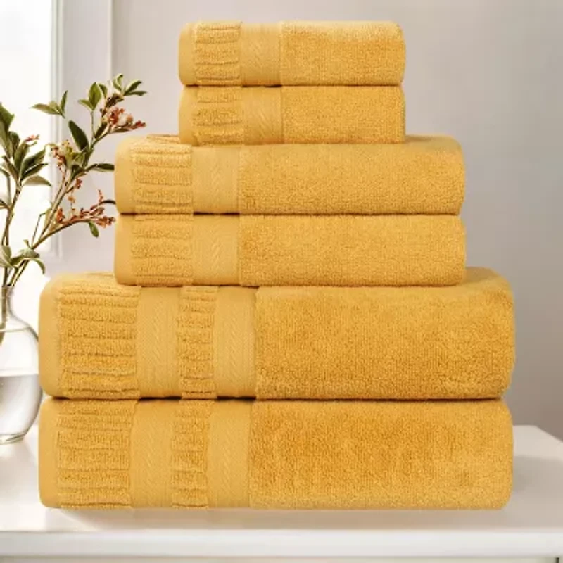SUPERIOR® Venice Collection | 100% Cotton 6-pc. Quick Dry Solid Bath Towel Set