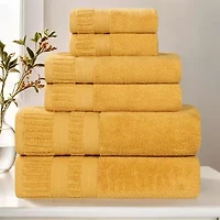 SUPERIOR® Venice Collection | 100% Cotton 6-pc. Quick Dry Solid Bath Towel Set