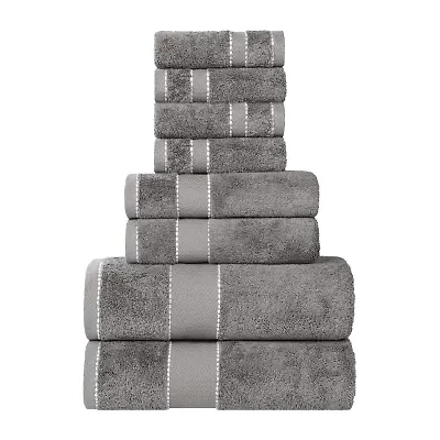 SUPERIOR® Niles Collection | Egyptian Giza Cotton 8-pc. Quick Dry Geometric Bath Towel Set