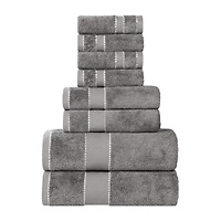 SUPERIOR® Niles Collection | Egyptian Giza Cotton 8-pc. Quick Dry Geometric Bath Towel Set