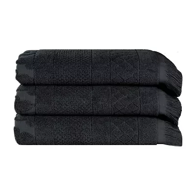 SUPERIOR® Rolla Collection | 100% Cotton 3-pc. Quick Dry Geometric Bath Towel