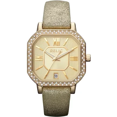 Relic® Auburn Womens Gold Shimmer Strap Watch