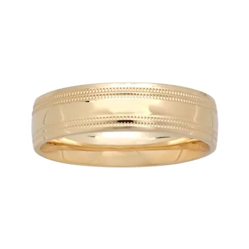 Mens 6mm 10K Gold Wedding Band