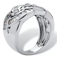 DiamonArt® Womens 1 3/4 CT. T.W. White Cubic Zirconia Platinum Over Silver Cocktail Ring