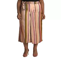 Poetic Justice Womens High Rise Over Belly Wide Leg Palazzo Pant Plus