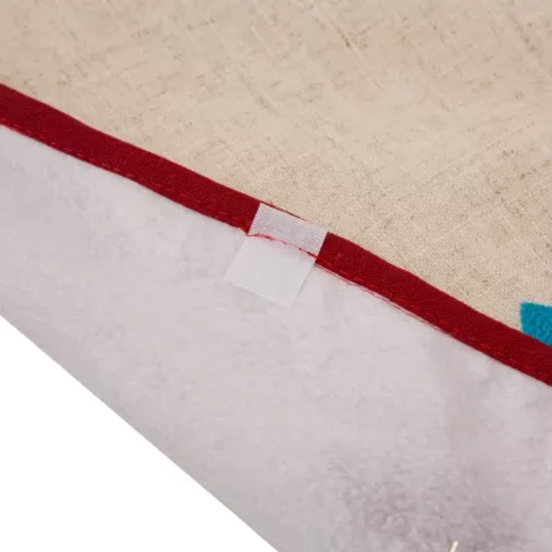 Glitzhome Led Embroidered Linen Merry Christmas Indoor Tree Skirt