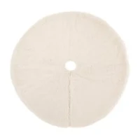 Glitzhome White Plush Indoor Tree Skirt