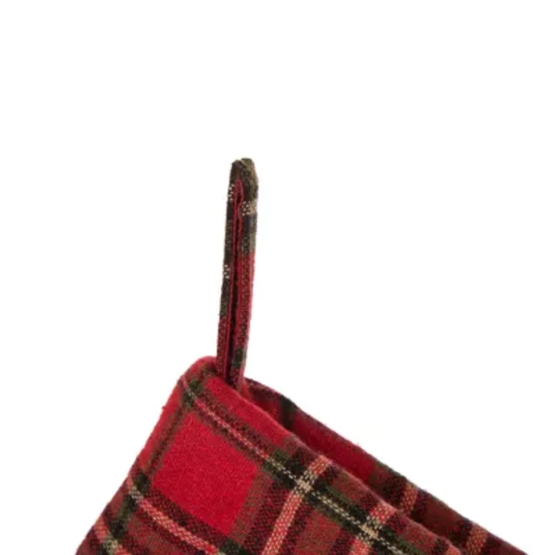 Glitzhome Embroidered Linen Red Truck Christmas Stocking