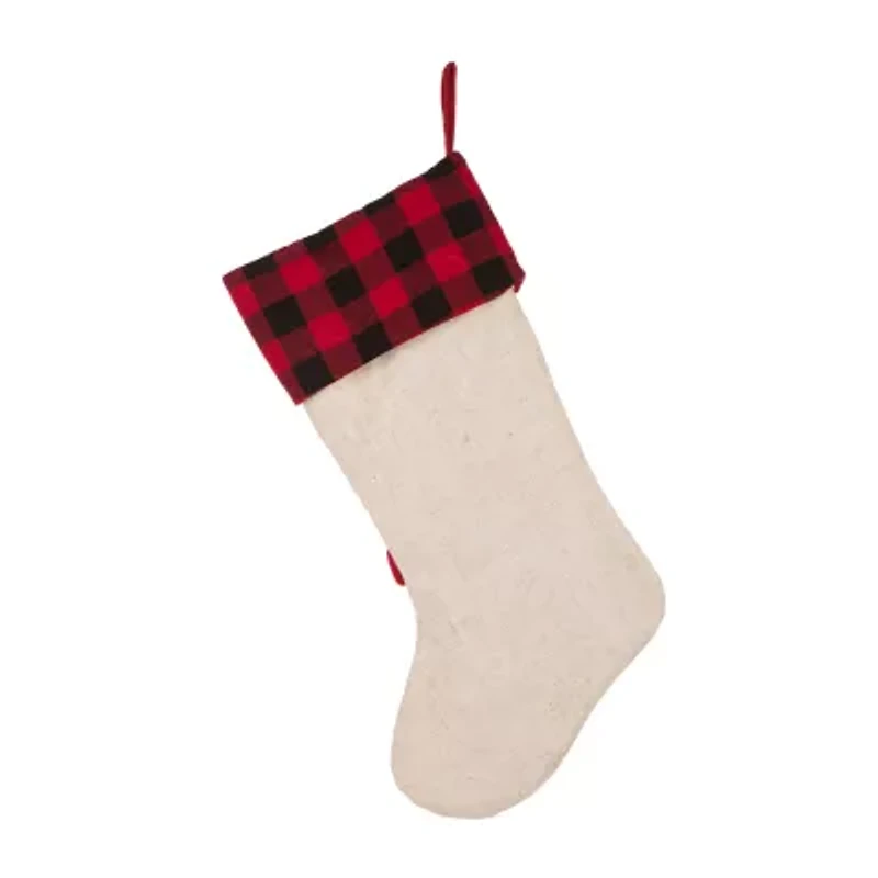 Glitzhome Led Embroidered Linen Cat Christmas Stocking