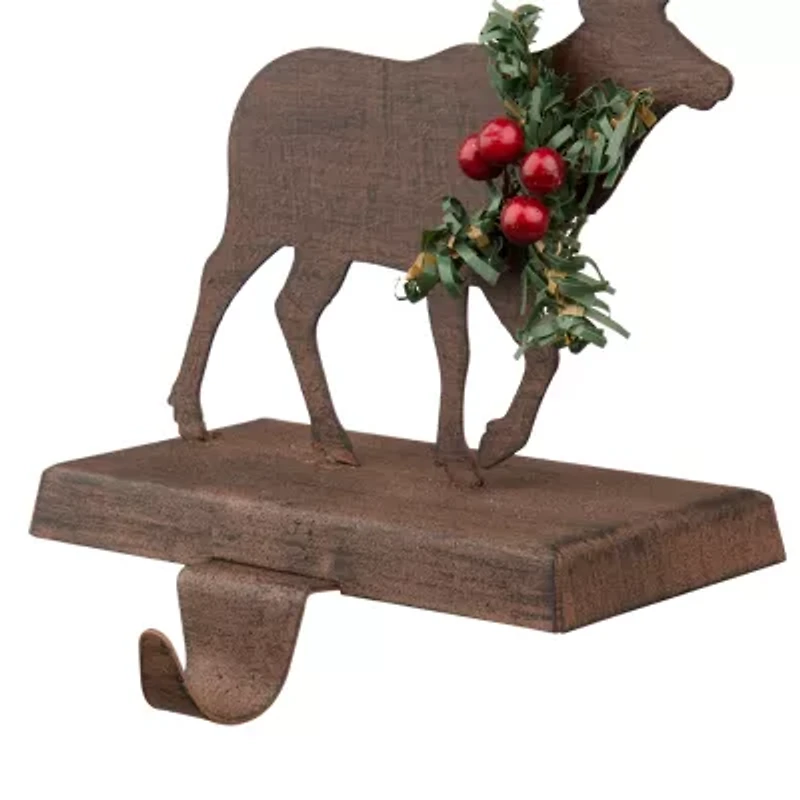 Glitzhome Wooden & Metal Reindeer Christmas Stocking Holder