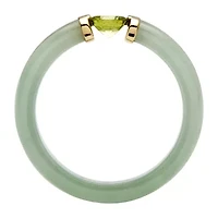 Womens 5MM Genuine Jade 10K Gold Band