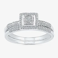 Womens 1/ CT.T.W. Natural Diamond Sterling Silver Bridal Set