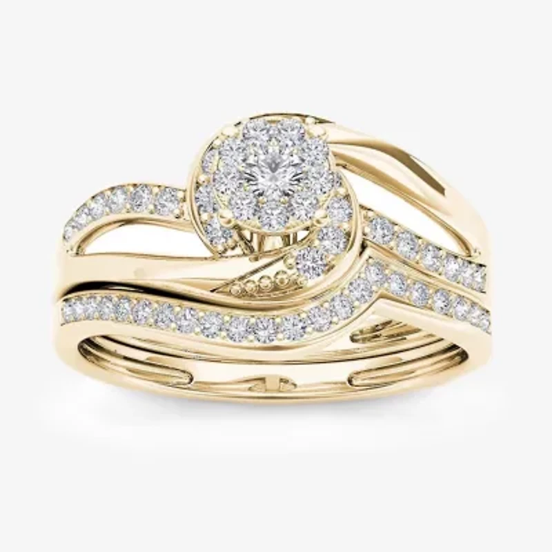 1/3 CT.T.W. Natural Diamond 10K Yellow Gold Bridal Set