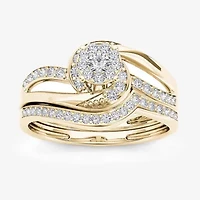 1/3 CT.T.W. Natural Diamond 10K Yellow Gold Bridal Set