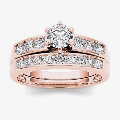 1 CT.T.W. Natural Diamond 14K Rose Gold Bridal Set