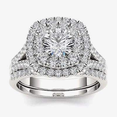 2 CT.T.W. Natural Diamond 14K White Gold Bridal Set