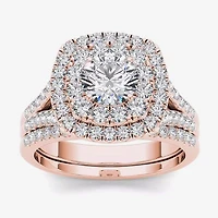 2 CT.T.W. Natural Diamond 14K Rose Gold Bridal Set
