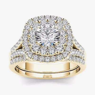 2 CT.T.W. Natural Diamond 14K Yellow Gold Bridal Set