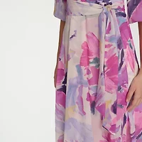 Marc New York Womens 3/4 Sleeve Floral Midi Fit + Flare Dress