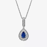 Womens Gemstone & 1/ CT. T.W. Natural Diamond 10K Gold Pear 18 Inch Pendant Necklace