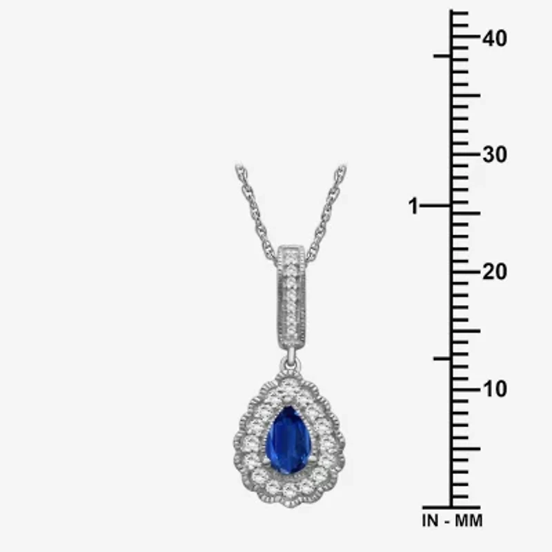 Womens Gemstone & 1/ CT. T.W. Natural Diamond 10K Gold Pear 18 Inch Pendant Necklace