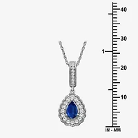 Womens Gemstone & 1/ CT. T.W. Natural Diamond 10K Gold Pear 18 Inch Pendant Necklace