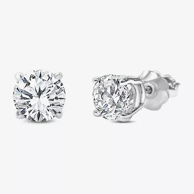 Premier Collection 1 CT. T.W. Natural Diamond Round-cut Stud Earrings 14K Gold