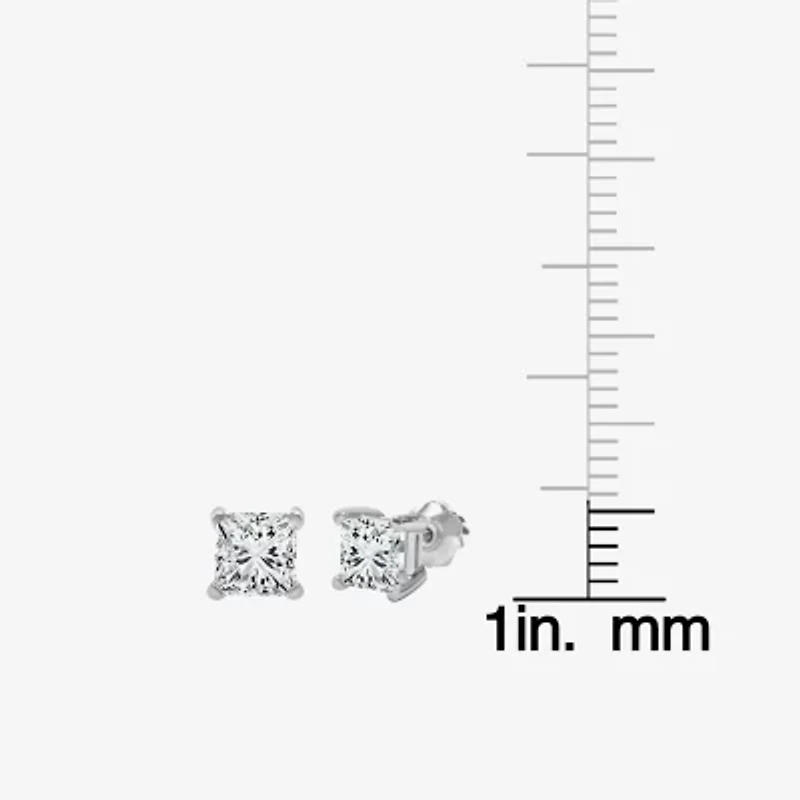 Premier Collection 1 CT. T.W.  Natural Diamond Princess-Cut Stud Earrings 14K Gold