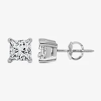 Premier Collection 1 CT. T.W.  Natural Diamond Princess-Cut Stud Earrings 14K Gold