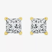 Premier Collection 1 CT. T.W.  Natural Diamond Princess-Cut Stud Earrings in 14K Gold