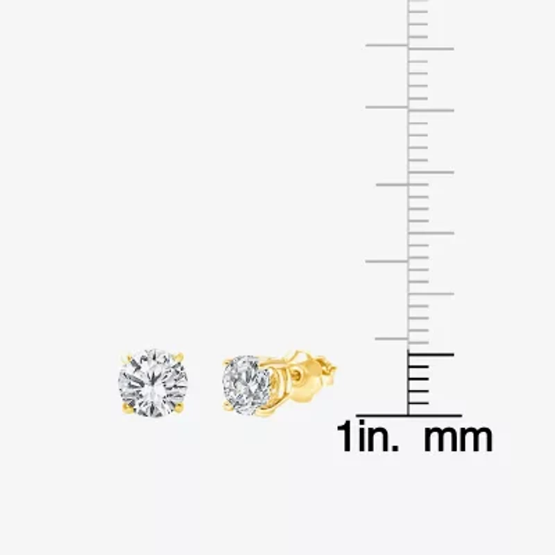Premier Collection 1 CT. T.W. Natural Diamond Round-cut Stud Earrings in 14K Gold