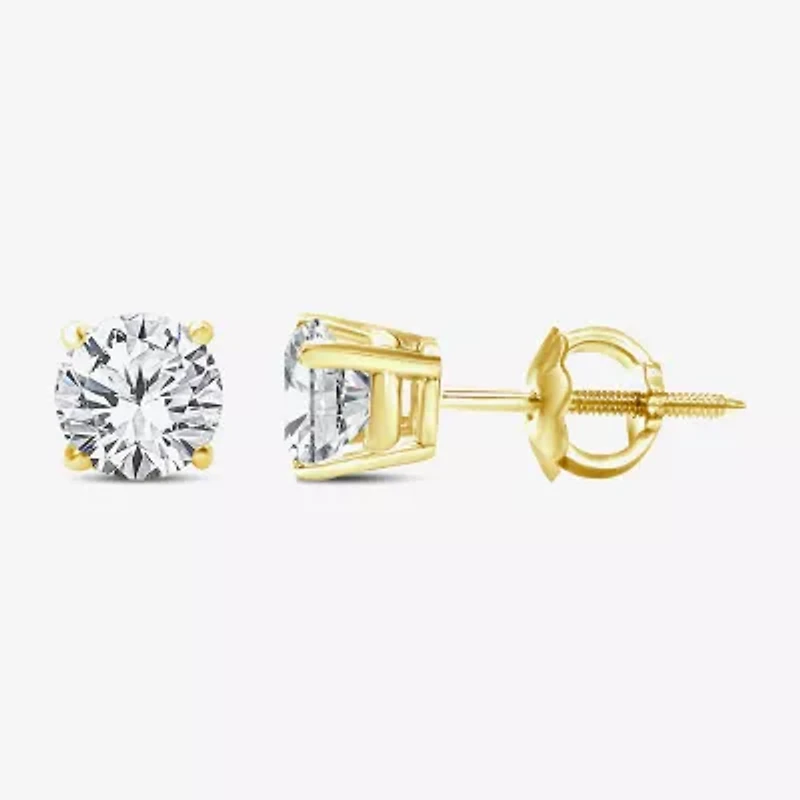 Premier Collection 1 CT. T.W. Natural Diamond Round-cut Stud Earrings in 14K Gold