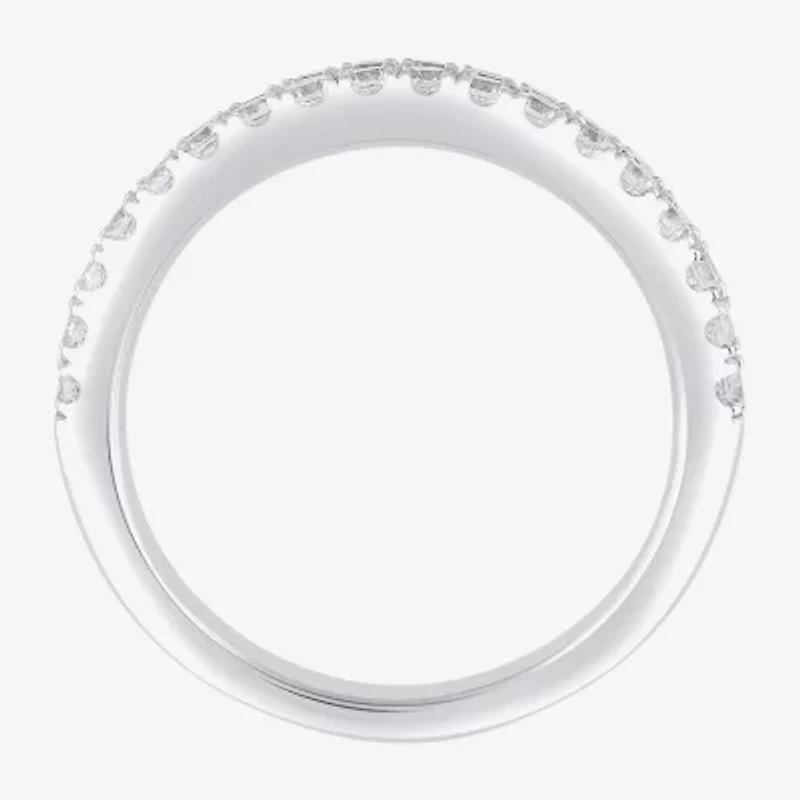 (G / I1) Womens 3/4 CT. T.W. Lab Grown White Diamond 10K Gold Anniversary Wedding Band