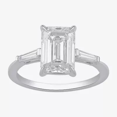 Love Lives Forever (F / Si2) Womens 3 1/6 Ct. T.W. Lab Grown White Diamond 10K Gold 3-Stone Engagement Ring
