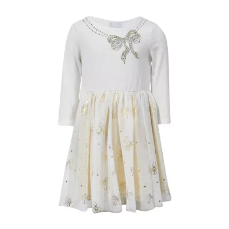 Lilt Little Girls 3/4 Sleeve Tutu Dress