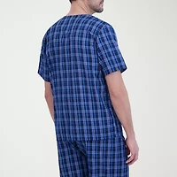 Hanes Mens V-Neck Short Sleeve 2-pc. Pajama Sets