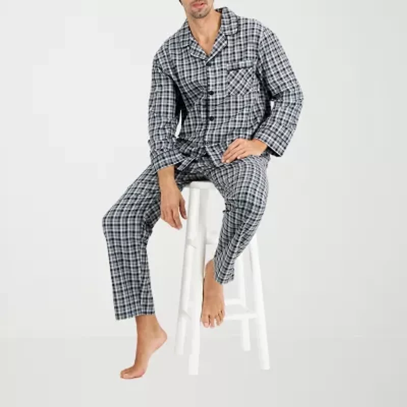 Hanes Mens Long Sleeve 2-pc. Big Pajama Sets