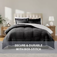 Swift Home Reversible Micro-Mink And Sherpa Midweight Down Alternative Comforter Set