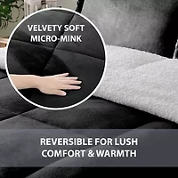 Swift Home Reversible Micro-Mink And Sherpa Midweight Down Alternative Comforter Set