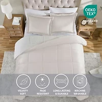 Swift Home Reversible Micro-Mink And Sherpa Midweight Down Alternative Comforter Set