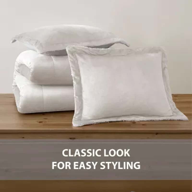 Swift Home Reversible Micro-Mink And Sherpa Midweight Down Alternative Comforter Set