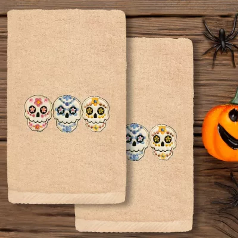Linum Home Textiles Skulls Embroidered 2-pc. Hand Towel