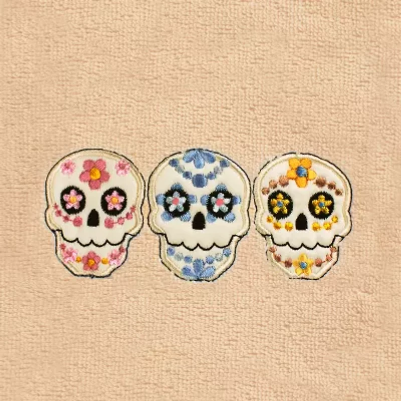 Linum Home Textiles Skulls Embroidered 2-pc. Hand Towel