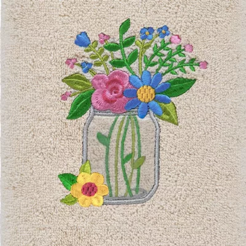 Linum Home Textiles Flower Crown Embroidered 2-pc. Hand Towel
