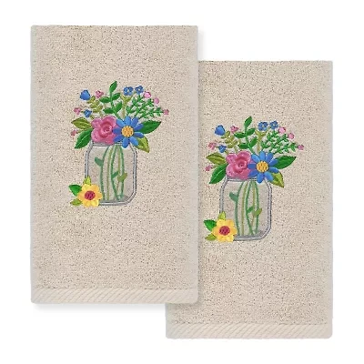Linum Home Textiles Flower Crown Embroidered 2-pc. Hand Towel