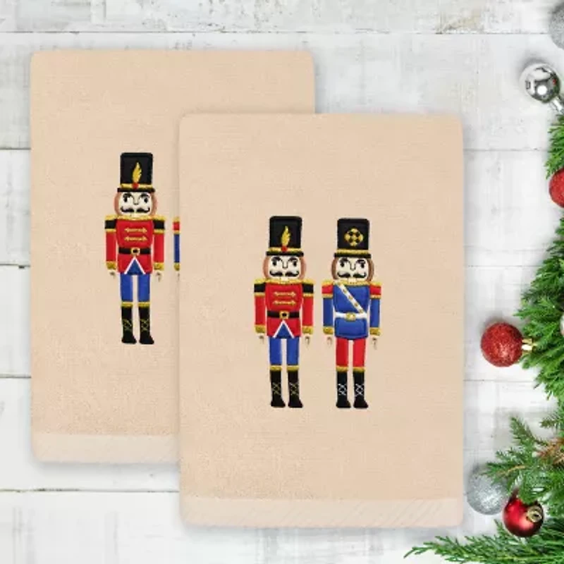 Linum Home Textiles Nutcrackers Embroidered 2-pc. Hand Towel