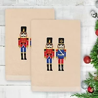 Linum Home Textiles Nutcrackers Embroidered 2-pc. Hand Towel