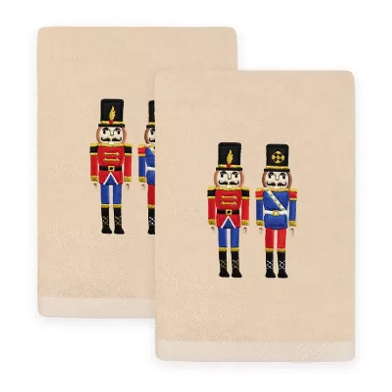 Linum Home Textiles Nutcrackers Embroidered 2-pc. Hand Towel