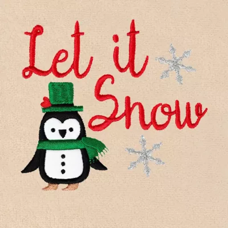 Linum Home Textiles Let It Snow Embroidered 2-pc. Hand Towel